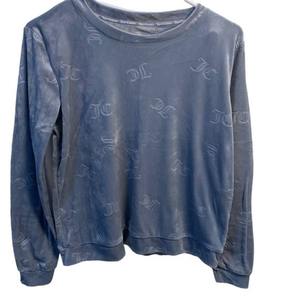 Juicy Couture Grey Velour Logo Sleepwear Sweatshirt. Size Small.
